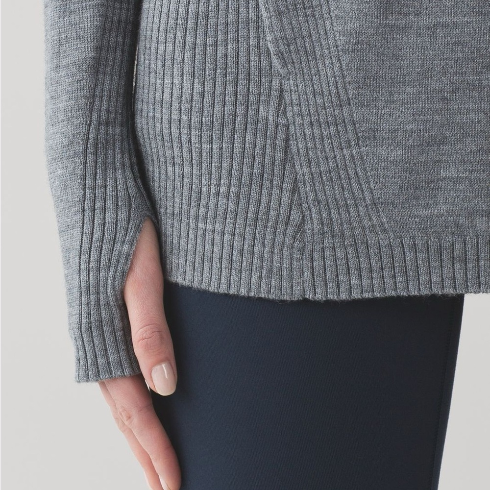 Lululemon Sweat and Savasana Gray Merino Turtleneck Sweater in Medium Grey - Picture 2 of 10
